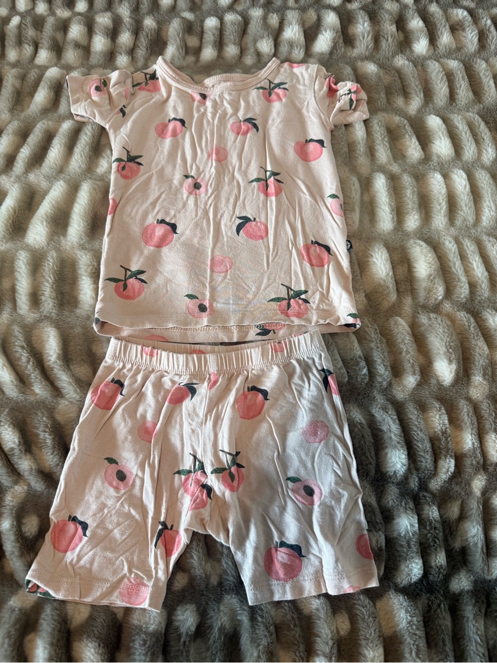 Kyte BABY Pink Peach Print Short Sleeve Pajama Set